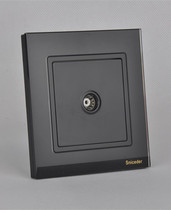 Slunde electrician 86 wall switch panel S12 black tempered glass one-way TV socket
