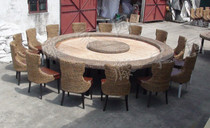 Set Up Restaurant Hotel Furniture Vine Dining Chair Vines Table 12 People Table Big Round Table Rattan table and chairs