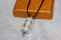 999 sterling silver wear warp wheel Guanyin heart curse warp wheel necklace pendant