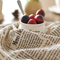 Retro letter English newspaper napkin cotton linen Western food mat shooting props photo background tea towel