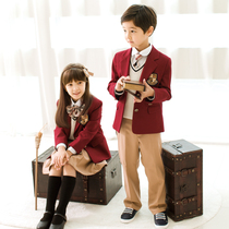 Customized Korean childrens clothing for primary and secondary school students aristocratic school uniforms kindergarten uniforms autumn and winter British style suits