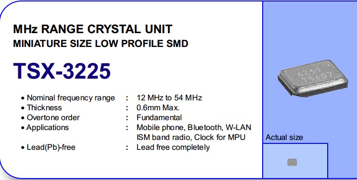 EPSON Epson patch passive crystal TSX-3225 20M 20MHZ 20.000MHZ3.2 x 2.5