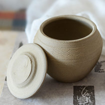 (Green Yueyuan) storage tank clay pot with lid pottery jar coarse pottery tea jar seasoning tank storage dry goods