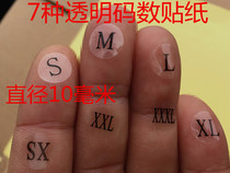Clothing code number size size size transparent sticker clothes pants number XS SMLXLXXLXXXL each 90 discount price