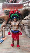  Hawaiian Hula performance suit Tahitian hula primitive tribal mens Tahiti costume