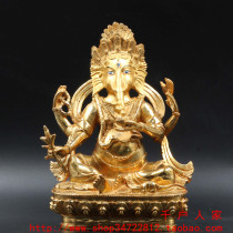 Tibetan Buddhism gilded elephant nose God of wealth from Taer Temple Size: seven inches (21cm)