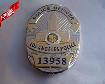 USA Los Angeles badge LAPD big badge pin badge metal badge number 13958 pure copper