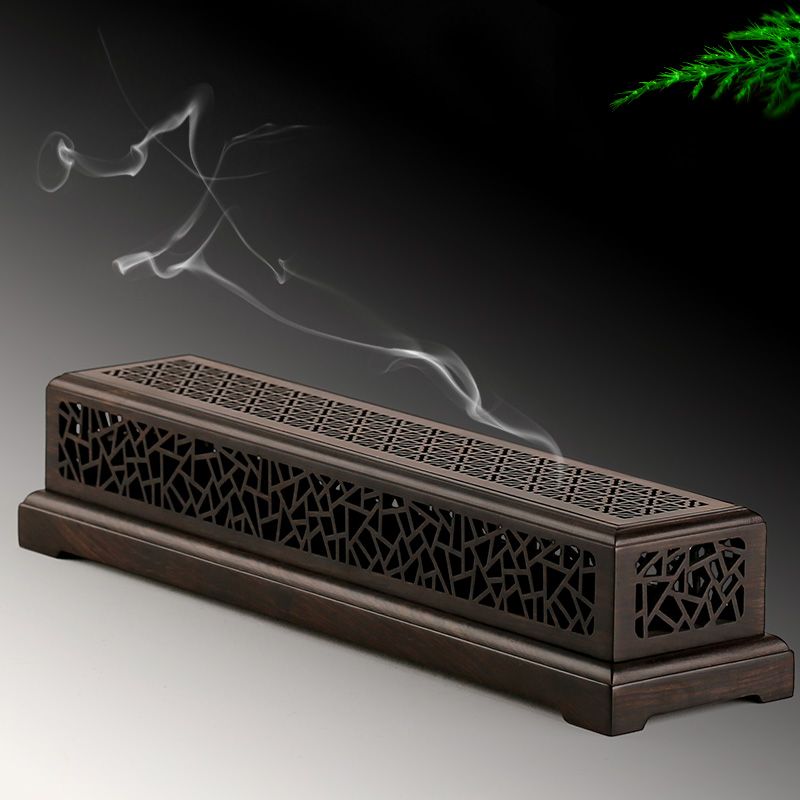 Yaxuanzhai rosewood incense box perfume socket ebony horizontal line incense box sandalwood stove perfume stove solid wood