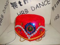 Female childrens dance performance Xinjiang hat feather Xinjiang dance performance hat dance props National props dance hat