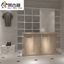 European high-end retro cash register solid wood old bat counter beauty clothing store bar front desk corner personality