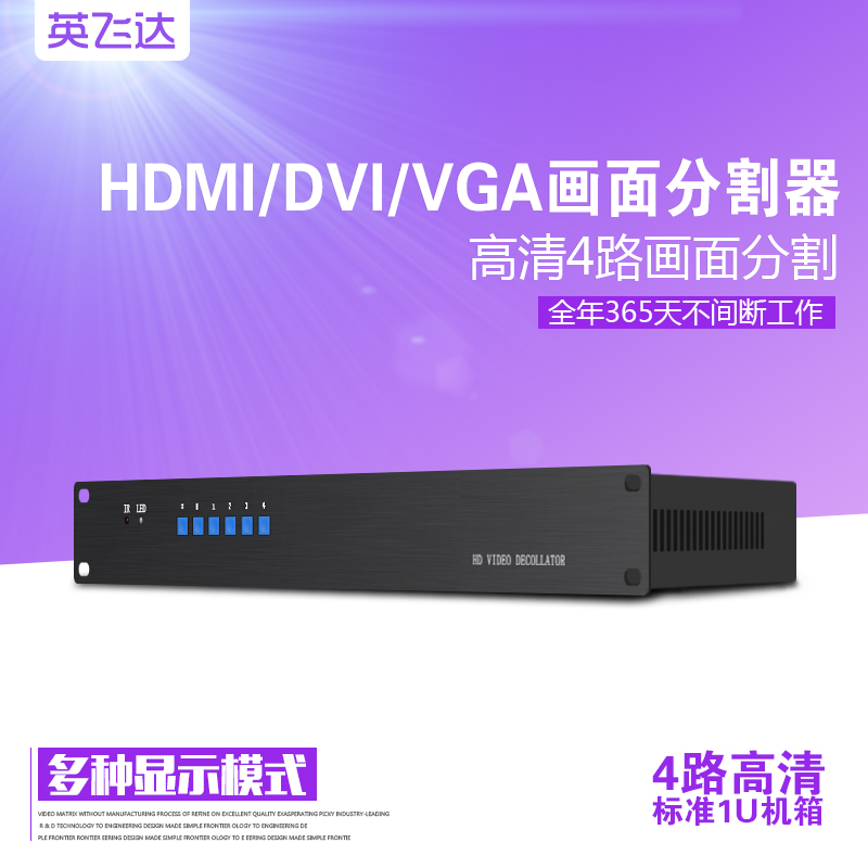 Infida 4-way DVI/HDMI Splitter 4-way VGA Splitter VGA Picture Splitter Processor
