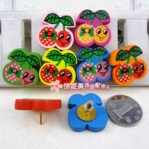 Colored Cherry by nail wooded cartoon Nail Decorative Cork Wall Nail Creative Figure Nails Cute Colorful Wooden Figure Nails