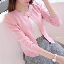 Knitwear womens jersey slim fit jacket spring 2022 The new short sweater jacket outfitted with a small shawl and autumn clothing