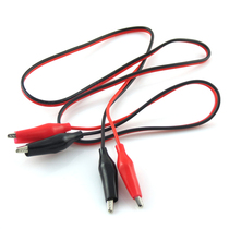 Alligator clip line double head crocodile clip line test line red and black 2 lines 4 clips 2 turns 2 lines about 1 meter long