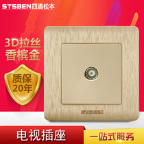 Sitong Matsumoto STSBEN brushed champagne gold home socket TV socket cable socket