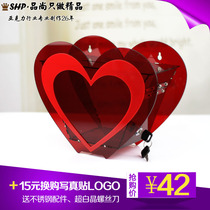 Merit box Love Box donation box custom acrylic red transparent with lock charity charity donation box