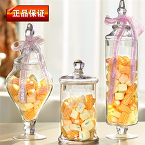 European sugar tank new transparent glass candy jar food jar fashion wedding birthday home creative decoration