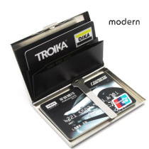 German Modern creative card box stainless steel wallet bank credit card holder metal anti-theft card bag wallet