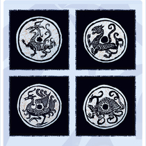 Guizhou Miao handmade batik cloth painting wall hanging Qin Han Wadang Qinglong White Tiger Suzaku Xuanwu Hotel Decoration Painting