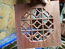 Middle Huhua window Low Huhua window safflower pear wood Burmese mahogany single-layer solid wood sound window grille octagonal flower engraving