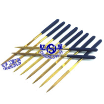 Titanium plated hardened gold steel stone file diamond shaped file triangular file 3*140 4*160 5*180 Golden