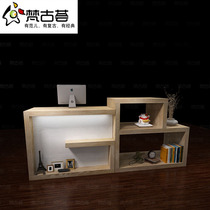Simple retro European carved paint clothing store cashier corner hairdressing shop front desk counter computer desk