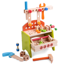 Wooden toy multifunctional tool table children nuts combined assembled toy boy disassembly toolbox