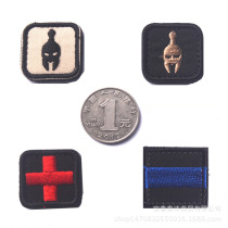 Small Size Cap Embroidery Mini Magic Sticker Chapters Spartan Cross Medical PLC Blue Line Arm Badge Patch Patch