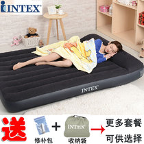 INTEX flocked padded single double camping air bed air cushion outdoor home inflatable folding air bed