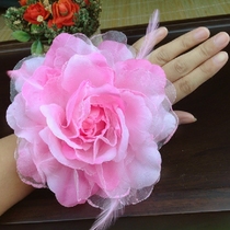 New wedding headdress dance props performance adult hand flower finger flower wrist flower dance rose hand props