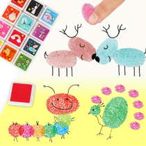 12 color square color printed plain preschool children fingers paint paint hand - made DIY graffiti material