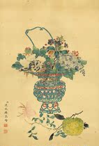 HD copy of famous calligraphy and painting Shen Zhenlin-Qing flower basket 37x53cm