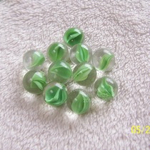 16mm Six Pieces Green Core Glass Beads Striped Balls Children Toy Gift Marbles Microscape Props Surfaces No Coating