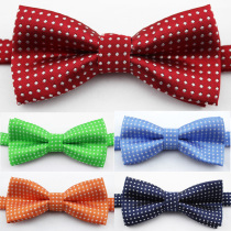 Children men and women children cotton white spot bow tie tide baby street dance performance flower polka dot bow