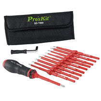 Proskit Taiwan Baogong SD-T86012 parts VDE head change torque screwdriver set high torque electrician screwdriver