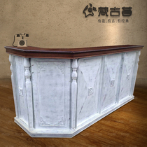 Fashion corner counter retro cashier bar double beveled Bar Cafe Jane Europe two-color European lines