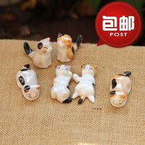 Boxed Japanese ceramic cat chopstick holder Cat chopstick holder set of 6 zakka chopstick holder adorable objects
