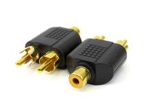 Lotus female mouth to double Lotus male connector audio AV extension cord conversion plug RCA one-second female to double male