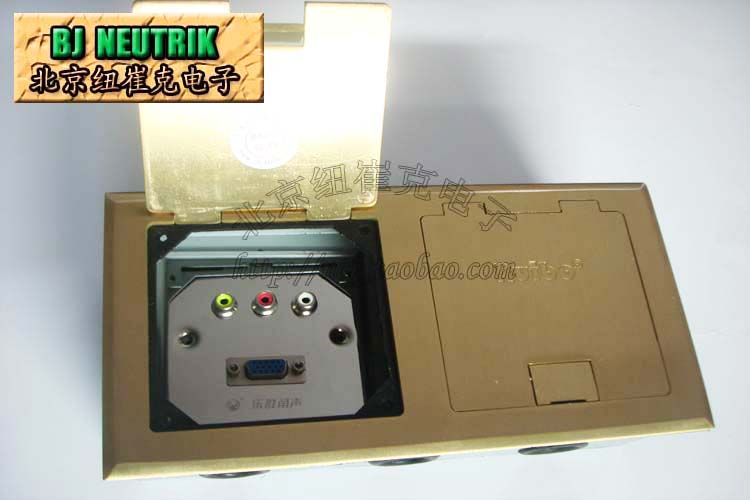 Hidden lift flip RDC-2242 all-copper plate insert three lotus RCA VGA audio and video 86 panel