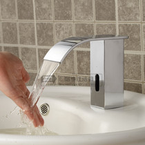 Hong Kong Gang New Product All Copper Waterfall Induction Faucet Fully Automatic Single Cold Hot and Cold Table Basin Intelligent Sanitary Washer