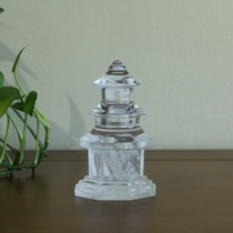 Smelting Crystal villi bottle treasure bottle natural white crystal artificial melting hand polished 12 5cm Pagoda Stupa