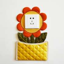 (Xinyi Jijia Home) Handmade cloth art with containing pocket switch cover free of sticking creative switch stickler for charging