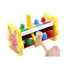 Baby early education Monte teaching aids 1-3 years old wisdom knock table hitting table hammer box hit flying man intelligence toy
