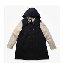 Korean brand childrens clothing Girls  winter blue body beige sleeve cotton coat two-piece windbreaker jacket