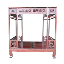 Chinese shelf bed double bed carved pull-out bed elm bed Ming and Qing antique tenon and mortise solid wood bed Tatami bed
