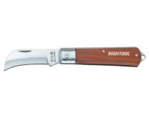 Renault wooden handle curved blade electrical knife multi-function folding electrical knife cable stripping knife