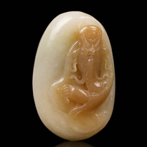 Hetian jade carvings Guan Gong Zhaofu 53 81g three-dimensional vivid