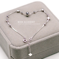 Transfer beads stars 925 sterling silver anklet female Korean version of ins sexy simple fashion student silver jewelry birthday gift