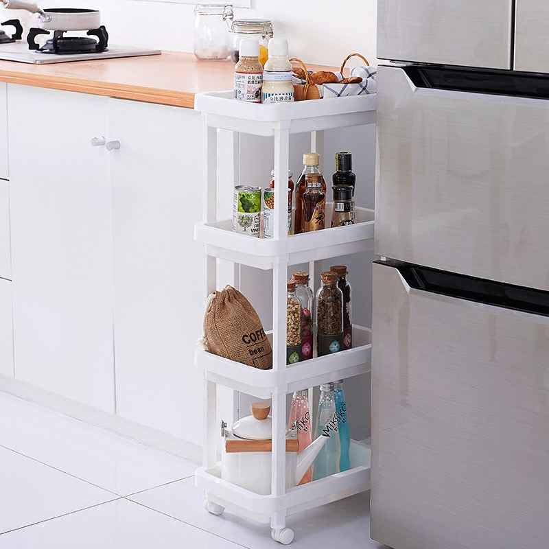 22CM wide kitchen refrigerator sandwich rack bathroom gap storage rack narrow edge rack plastic finishing rack