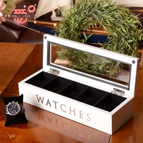Only love jewelry solid wood five grid watch box Jewelry storage box collection box storage box white black brown